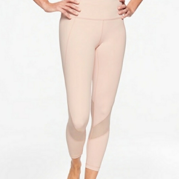 ATHLETA eclipse 7/8 Ballerina pink mesh tights S - Picture 1 of 9